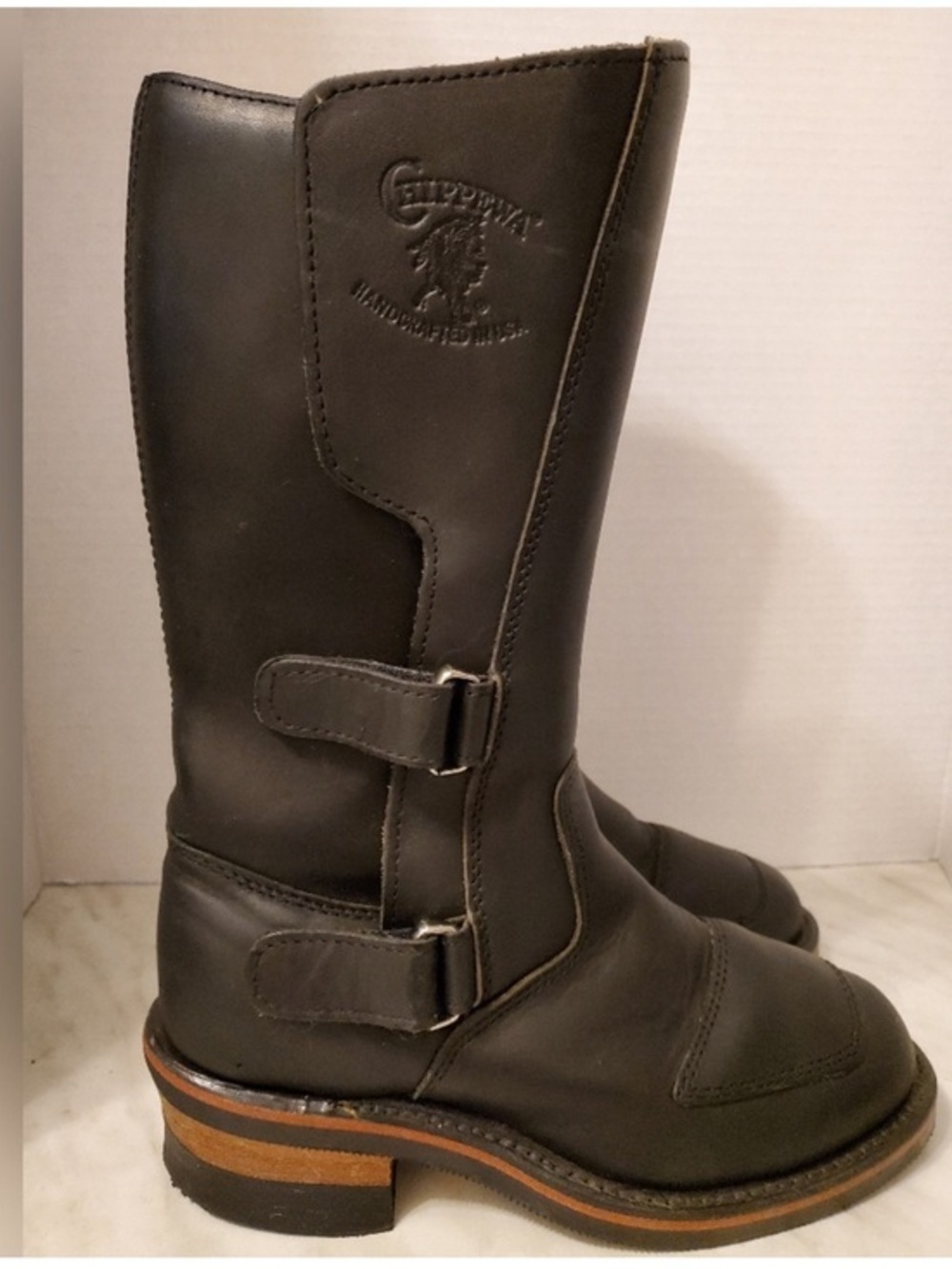 Women's Size 7/Men's Size 5 Chippewa Black Leather Rally Riding Boots